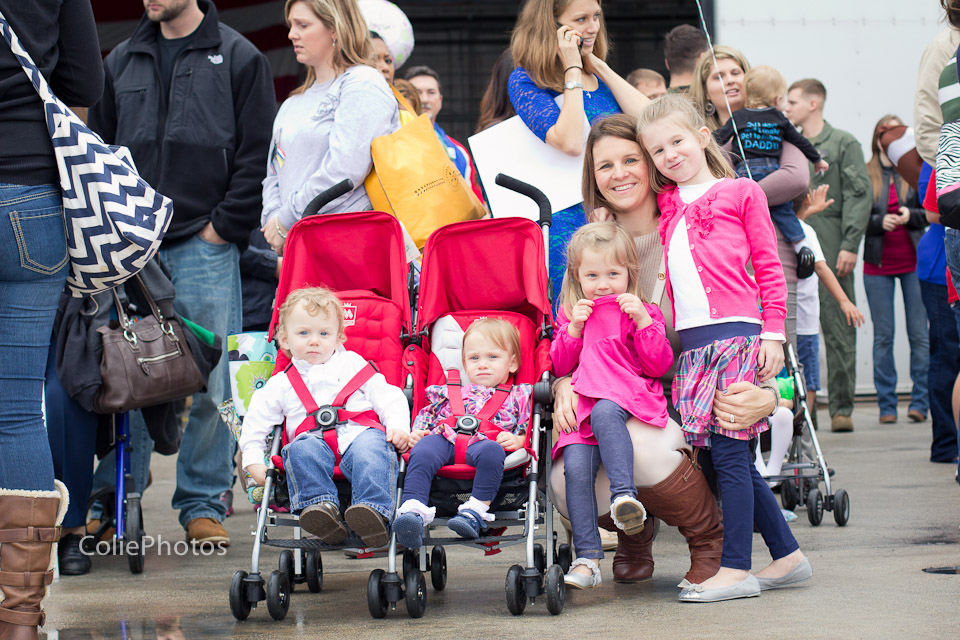 family waiting homecoming