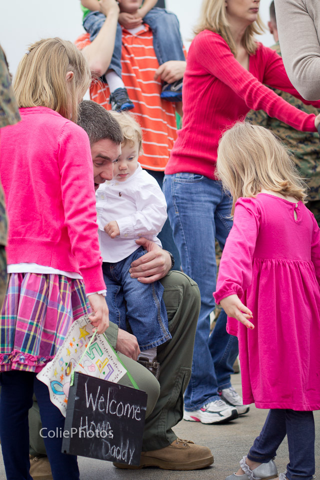 showing daddy her shoes