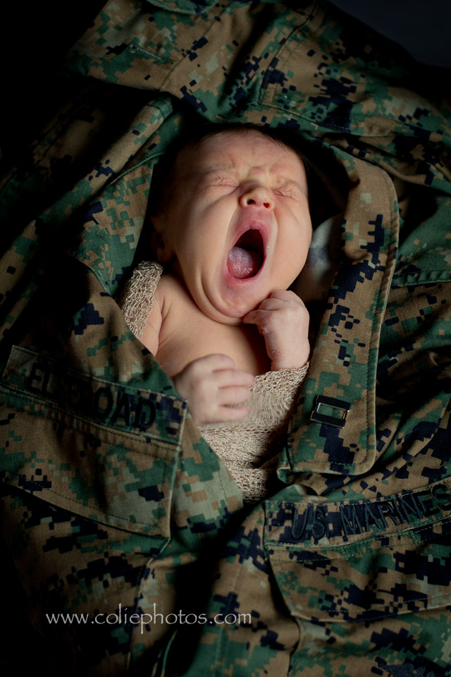 newborn yawning