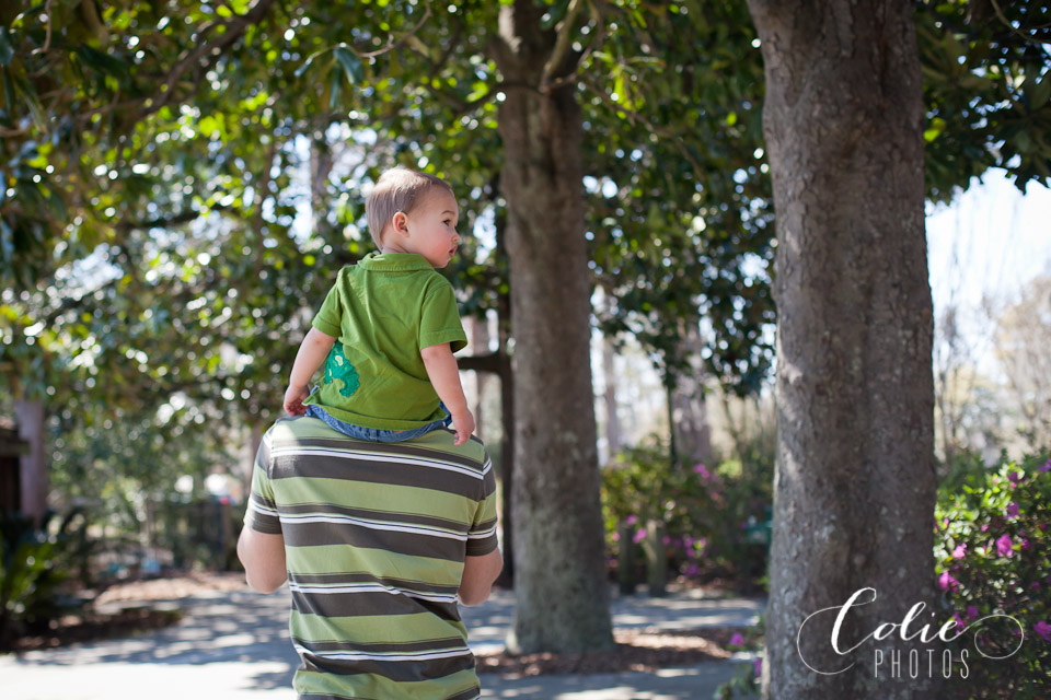 boy on dad's shoulders
