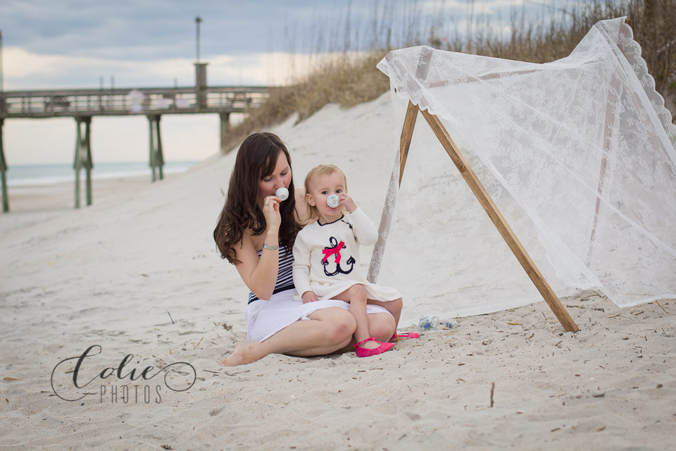 mommy & me tea party on the beach