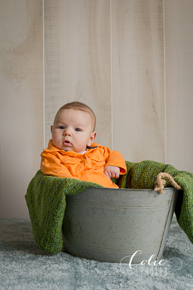 3 month boy in bucket