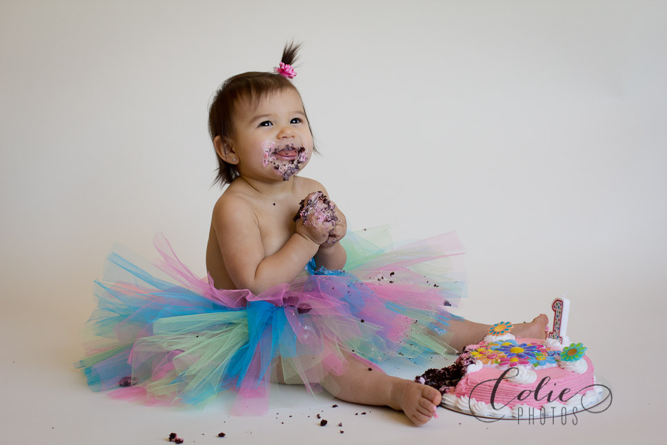 baby girl cake smash